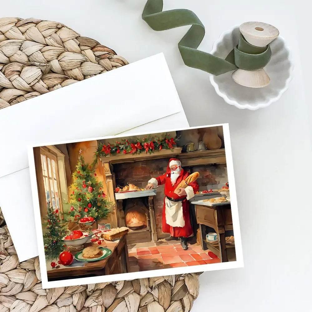 Cookies with Santa Claus Greeting Cards Pack of 8 for Holidays - Estalios