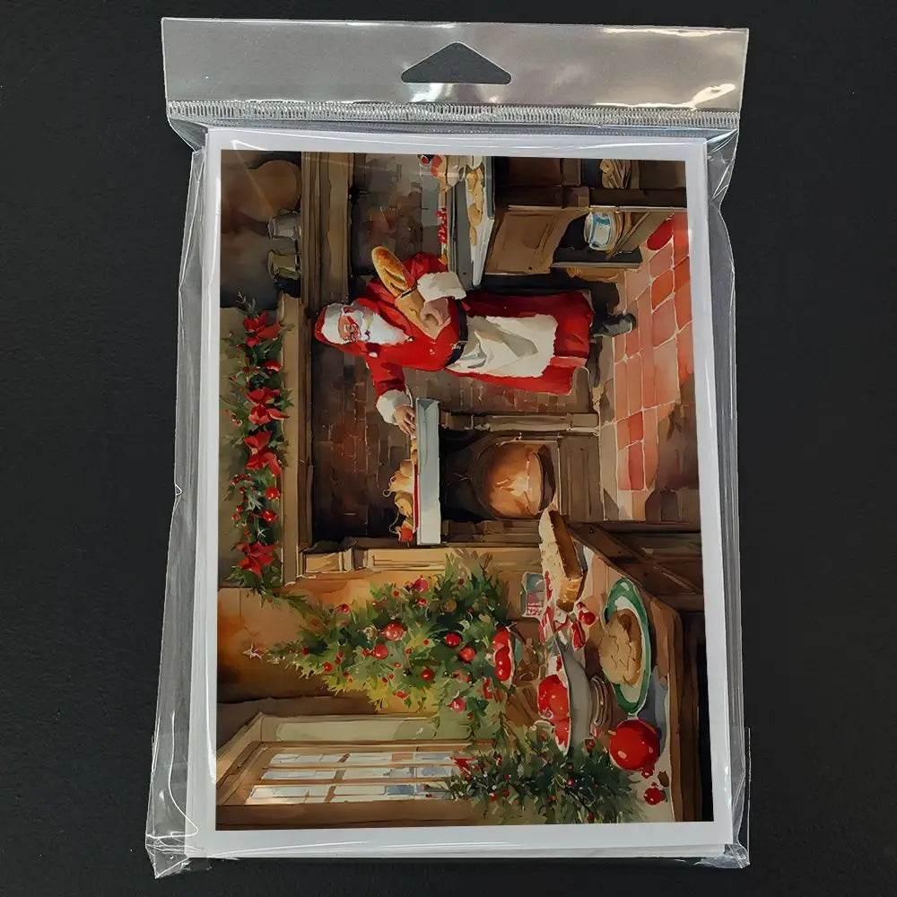 Cookies with Santa Claus Greeting Cards Pack of 8 for Holidays - Estalios