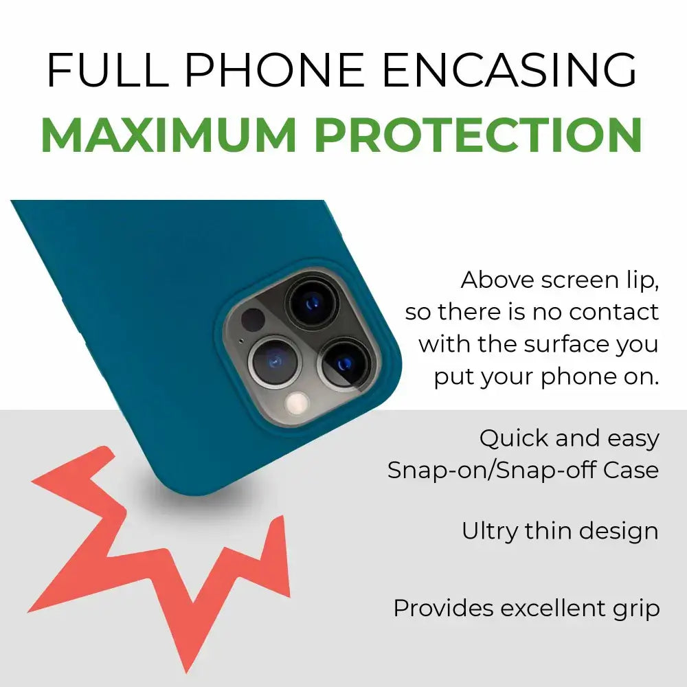 Cool Blue Biodegradable iPhone Mini Case with camera lens cutouts for Pro Max iPhone