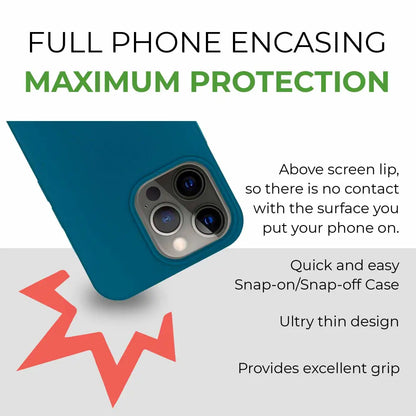 Cool Blue Biodegradable iPhone Mini Case with camera lens cutouts for style and protection