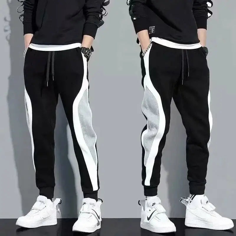 Black and white athletic loose casual pants perfect for everyday wear and workouts