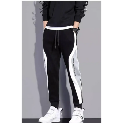 Black and white loose casual pants from Cool Gray perfect for sporty looks