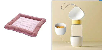 Chill Out in Style with Striped Cooling Dog Bed - Estalios