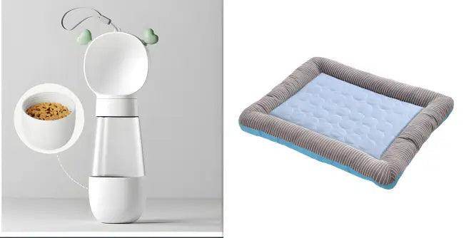 Chill Out in Style with Striped Cooling Dog Bed - Estalios