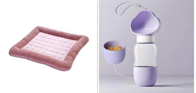 Chill Out in Style with Striped Cooling Dog Bed - Estalios
