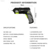 Cordless Electric Screwdriver with Adjustable Head and LED Light - Estalios