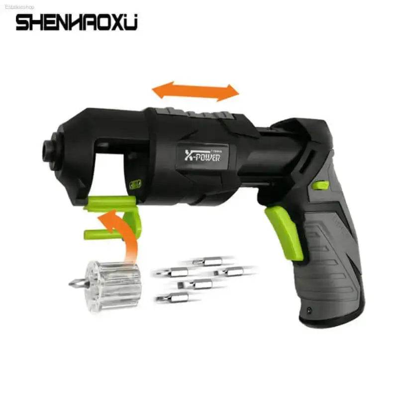 Cordless Electric Screwdriver with Adjustable Head and LED Light - Estalios