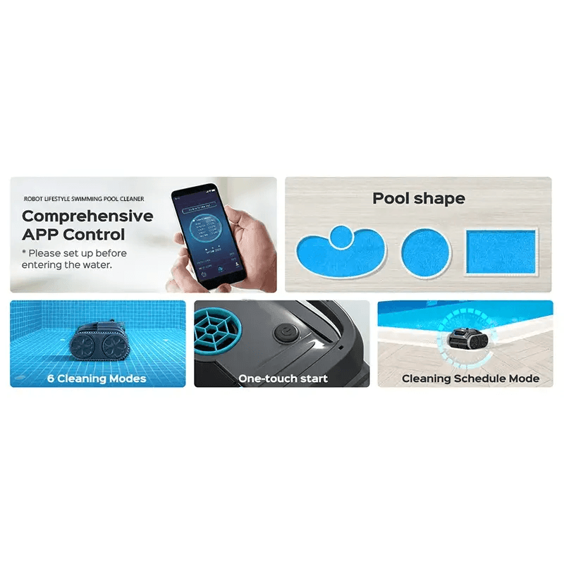 Cordless Robot Swimming Pool Cleaner with APP Control - Estalios