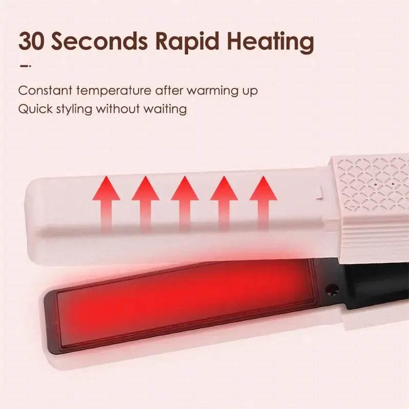 Cordless USB Hair Straightener Mini Ceramics Curler for Travel - Estalios