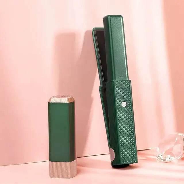 Cordless USB Hair Straightener Mini Ceramics Curler for Travel - Estalios