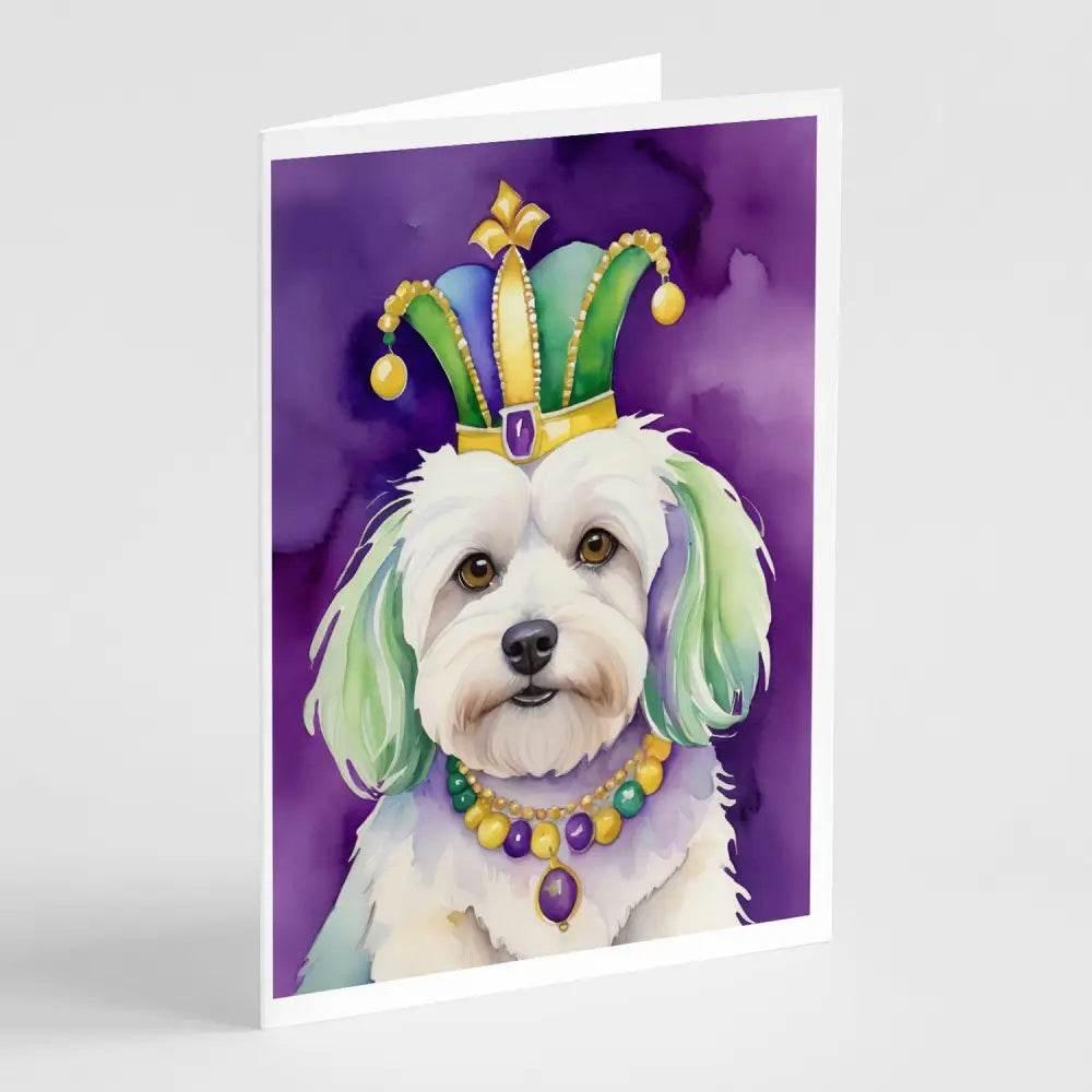 Mardi Gras Pup Parade: Unleash the Gras Pup Fun! Product Description: Get Ready to Unleash the Mardi Gras Spirit with these Adorable Dog Greeting Cards - Estalios
