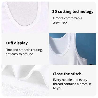 Close-up of White undershirt details on a Pure Cotton Vest for Fitness Training