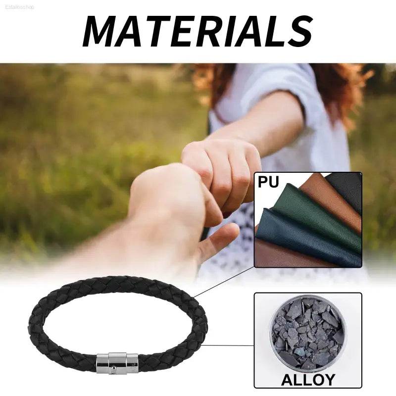 Couple Bracelet, PU Leather Woven Fashion Accessories - Estalios