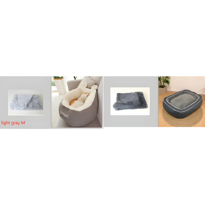 Assorted gray Cozy Bunny Ear Warming Dog Bed for warming soft sleeping comfort