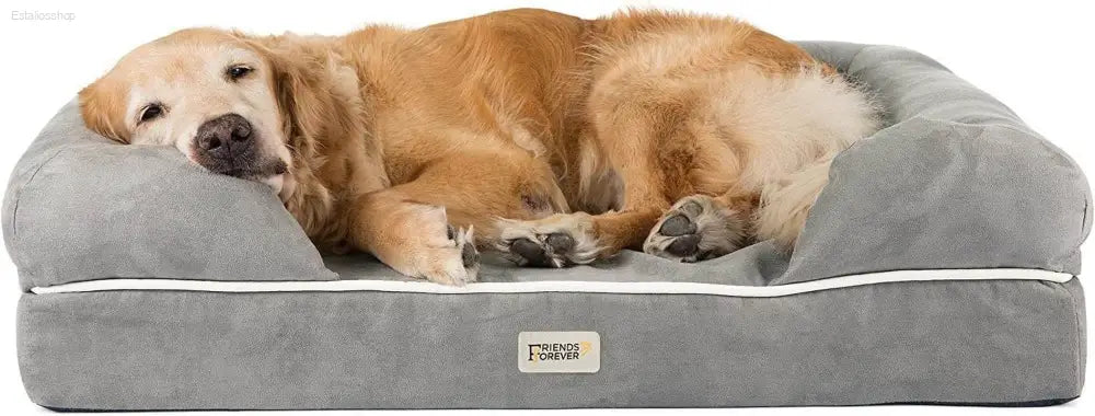 Cozy Chester Orthopedic Memory Foam Dog Bed - Calming Couch with Wall Rim Pillow, Water-Resistant & Washable Cover, Non-Slip Design in Cocoa Brown - Estalios