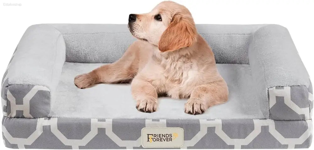 Cozy Chester Orthopedic Memory Foam Dog Bed - Calming Couch with Wall Rim Pillow, Water-Resistant & Washable Cover, Non-Slip Design in Cocoa Brown - Estalios