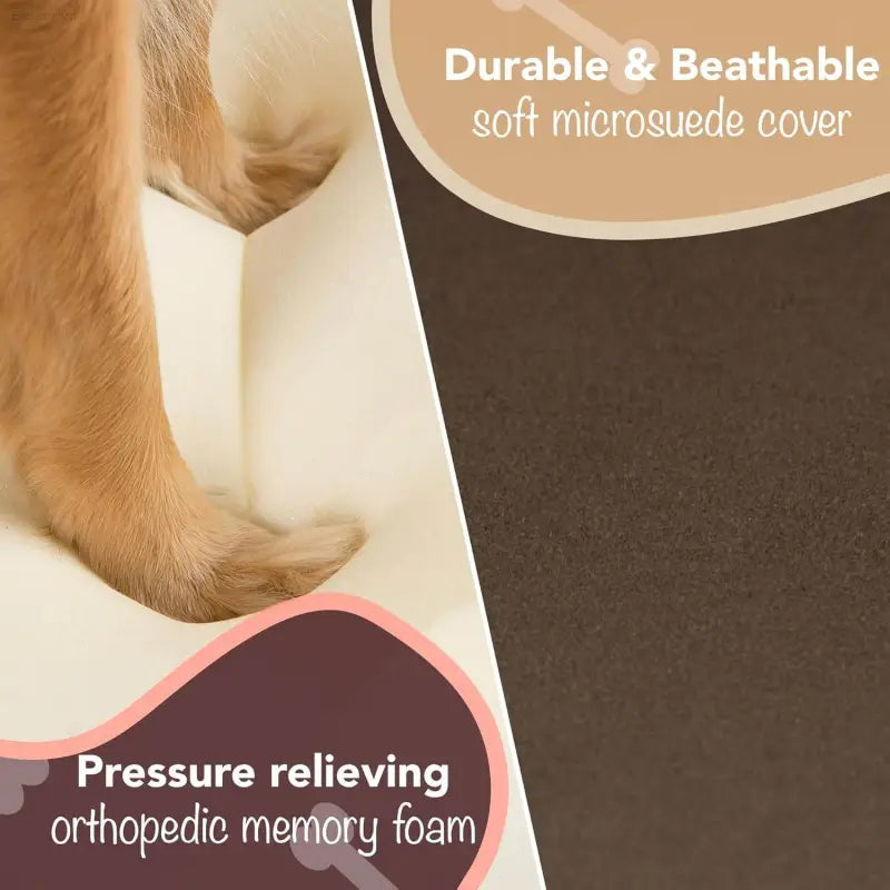 Cozy Chester Orthopedic Memory Foam Dog Bed - Calming Couch with Wall Rim Pillow, Water-Resistant & Washable Cover, Non-Slip Design in Cocoa Brown - Estalios