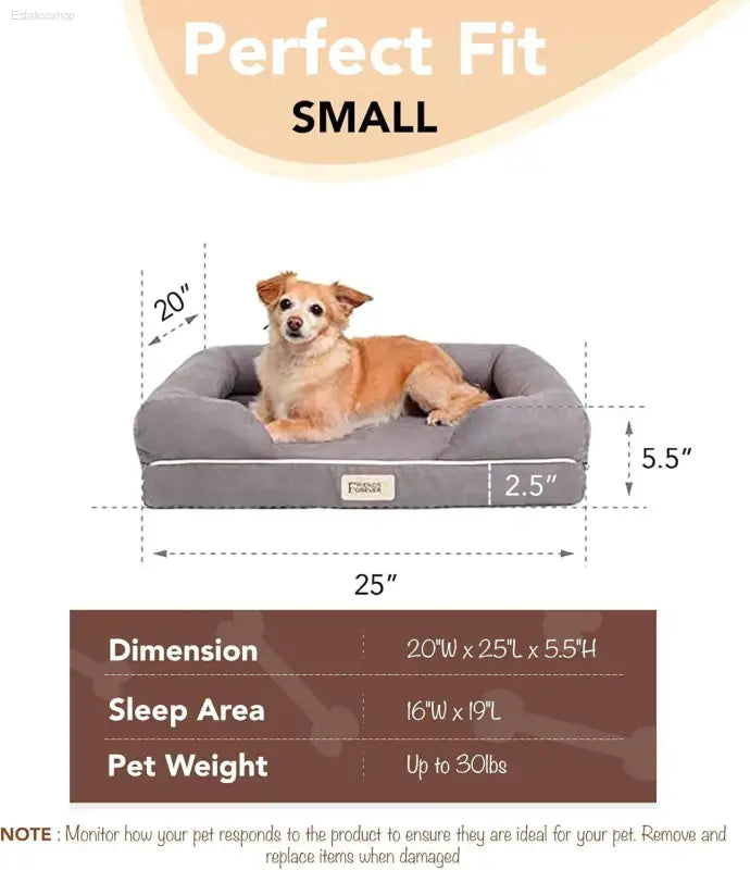 Cozy Chester Orthopedic Memory Foam Dog Bed - Calming Couch with Wall Rim Pillow, Water-Resistant & Washable Cover, Non-Slip Design in Cocoa Brown - Estalios