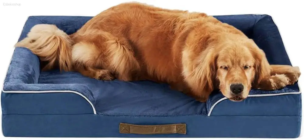 Cozy Chester Orthopedic Memory Foam Dog Bed - Calming Couch with Wall Rim Pillow, Water-Resistant & Washable Cover, Non-Slip Design in Cocoa Brown - Estalios