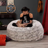 Cloud Nine: Cozy Chic Faux Fur Beanbag Bliss! Get Ready to Sink Into the Ultimate Relaxation with our Gray and White Faux Fur Beanbag Chair - Estalios