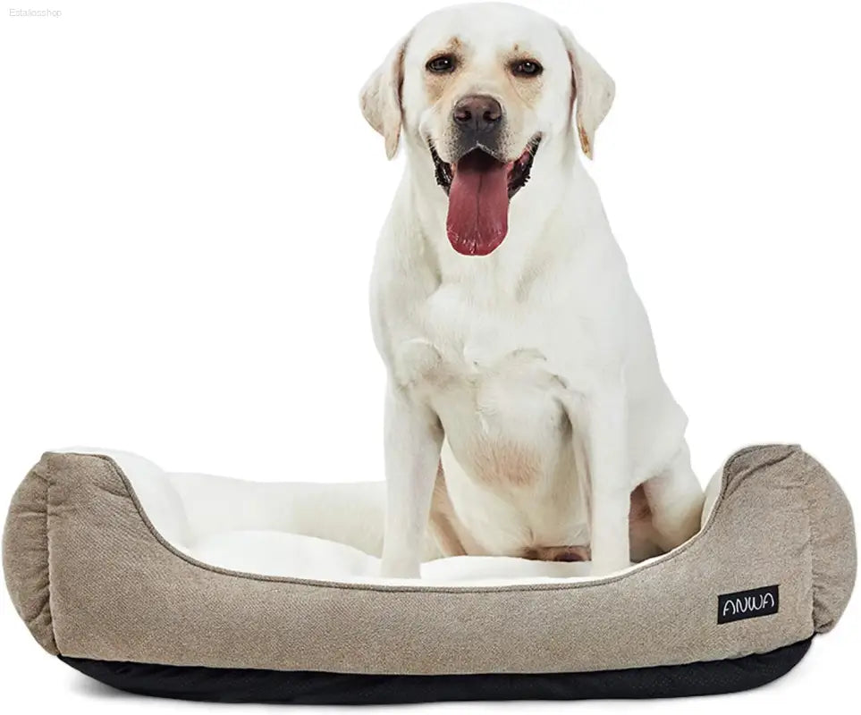 Durable Square Dog Bed - Machine Washable, Comfortable for Medium Dogs