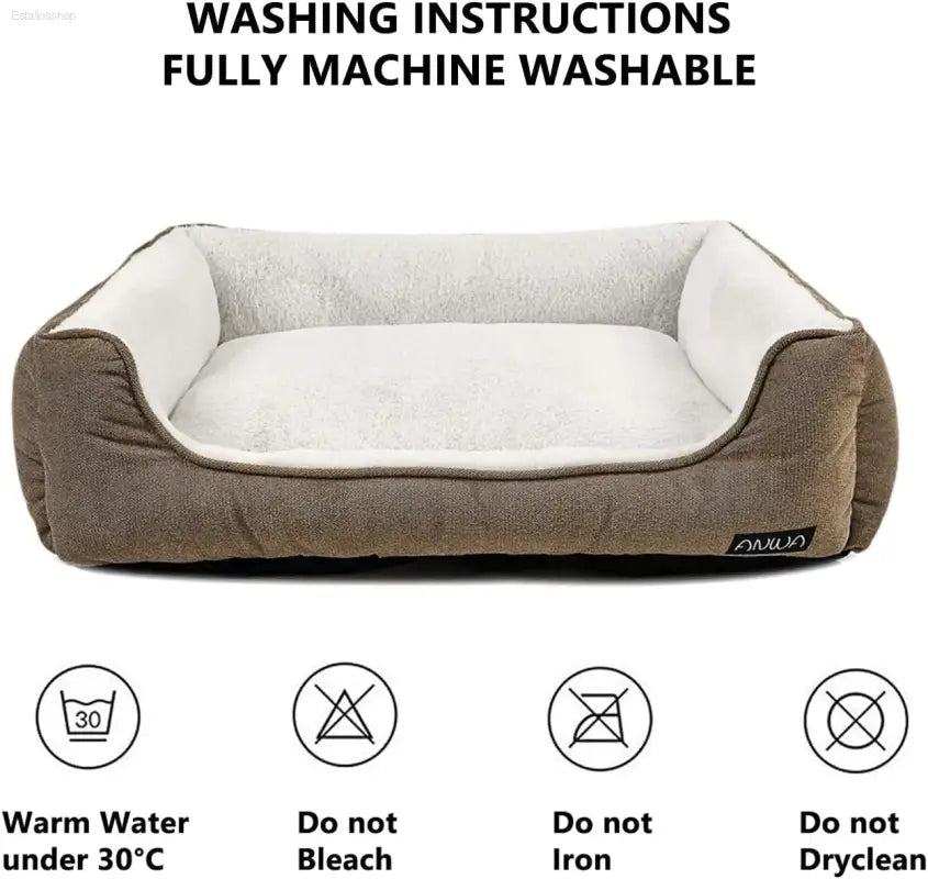 Durable Square Dog Bed - Machine Washable, Comfortable for Medium Dogs