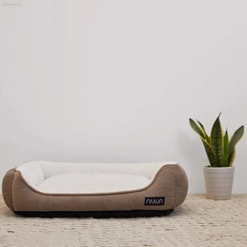 Durable Square Dog Bed - Machine Washable, Comfortable for Medium Dogs