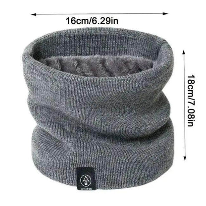Cozy Fleece-Lined Knitted Scarf for Women in Gray and Pink - Estalios