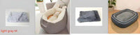 Cozy Gray and White Plush Pet Bed with Fun Ears - Estalios