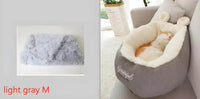 Cozy Gray and White Plush Pet Bed with Fun Ears - Estalios