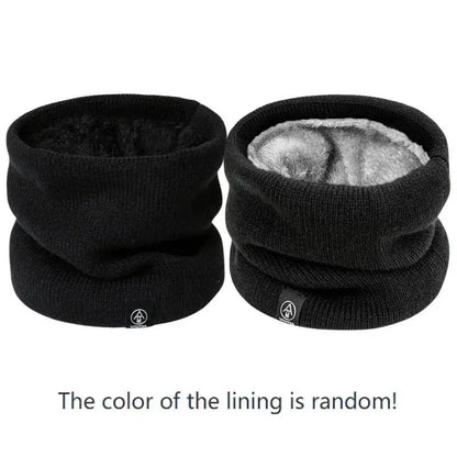 Cozy Knitted Snoods perfect for women, featuring two black fleece-lined winter snoods