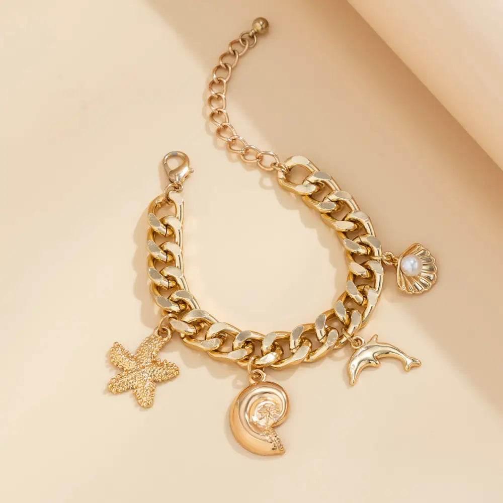 Creative Boho Conch Dolphin Starfish Choker Necklace Bracelet - Estalios