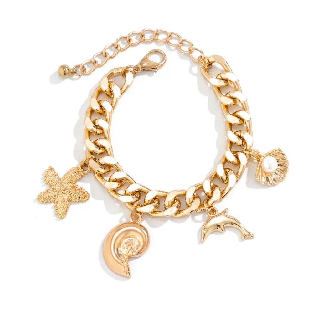 Creative Boho Conch Dolphin Starfish Choker Necklace Bracelet - Estalios