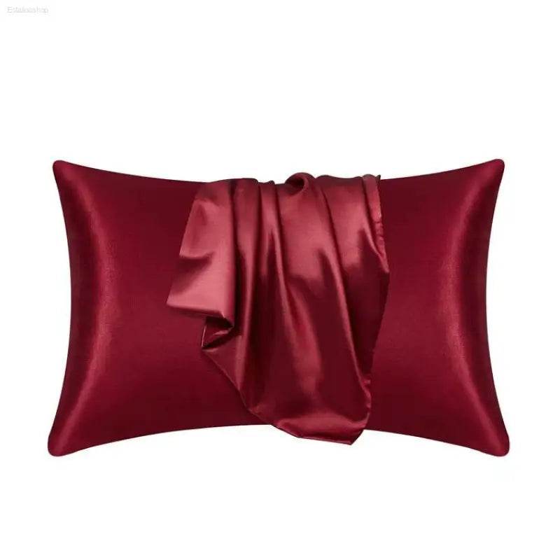 Cross-Border Foreign Trade Pure Color Silk Pillowcase Set - Estalios