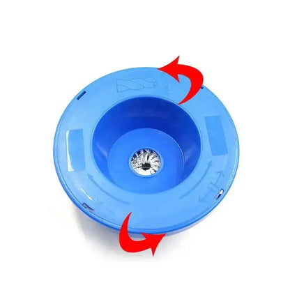 Blue plastic spin mop bucket for easy cleanup while using the Electric Hammer Drill