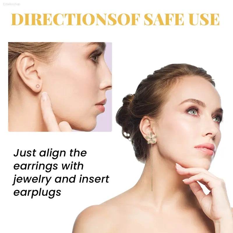 Crystal Flower Long Earrings for Ear Acupressure and Style - Estalios