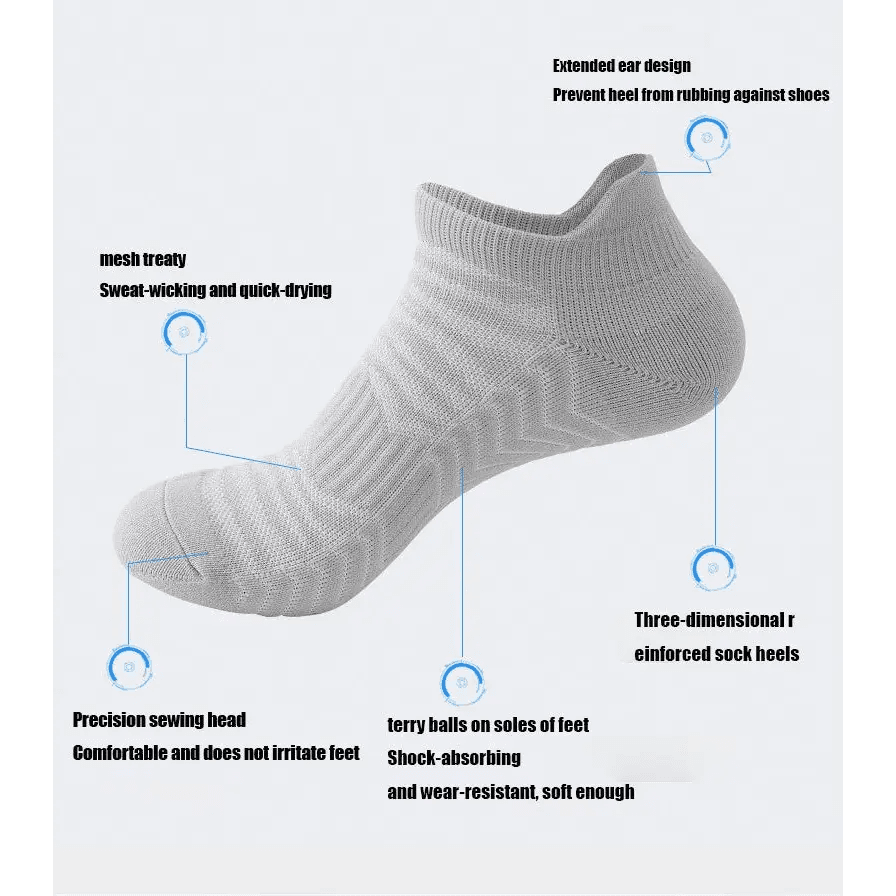 Unleash Your Inner Athlete with Gray Ankle Socks! Elevate your game with our Gray Ankle Athletic Socks, designed for peak performance and ultimate comfort - Estalios