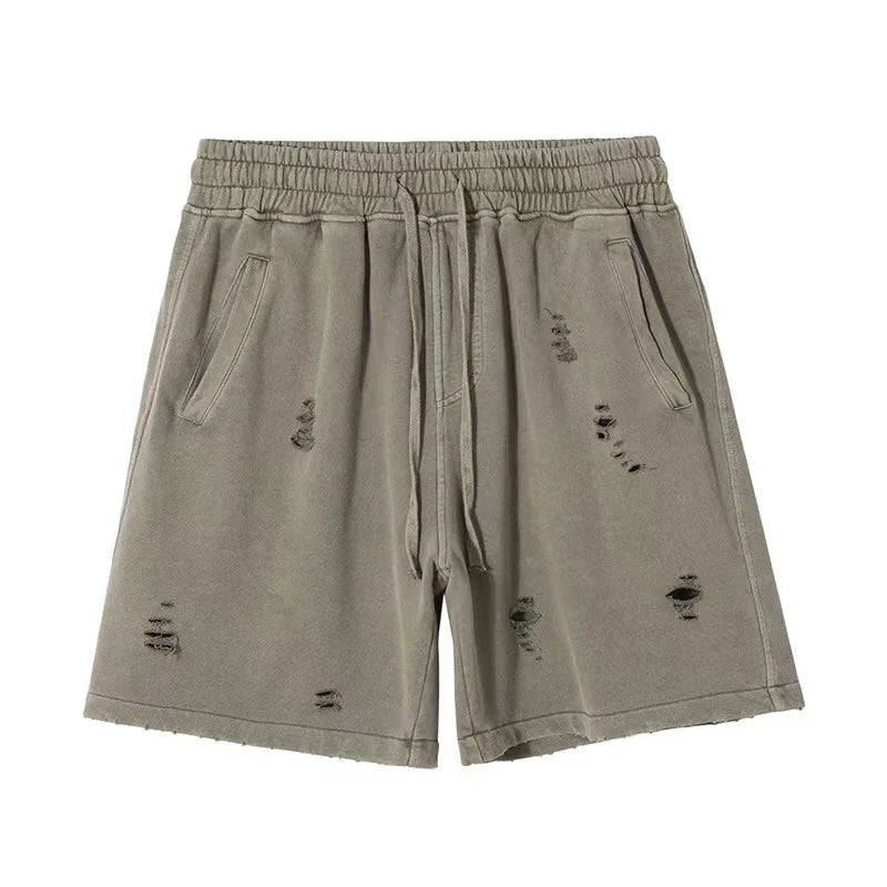 Men's Cut-Up Vintage Shorts for Casual Spring and Summer Wear
