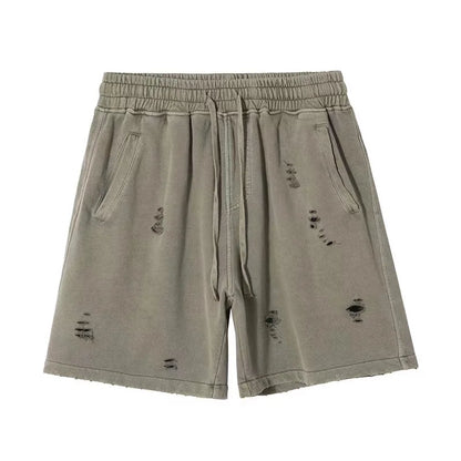 Men's Cut-Up Vintage Shorts for Casual Spring and Summer Wear