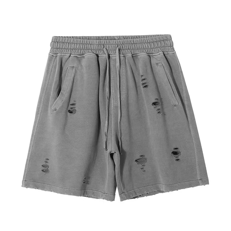 Men's Cut-Up Vintage Shorts for Casual Spring and Summer Wear
