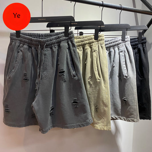 Men's Cut-Up Vintage Shorts for Casual Spring and Summer Wear