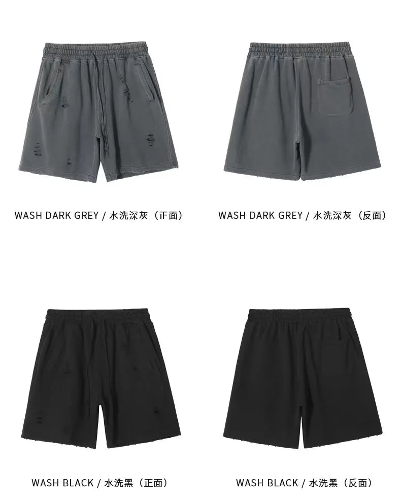 Men's Cut-Up Vintage Shorts for Casual Spring and Summer Wear