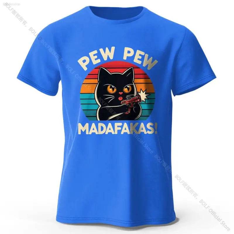 Cute Cat Doodle Print Cotton T-Shirt for All Seasons - Estalios