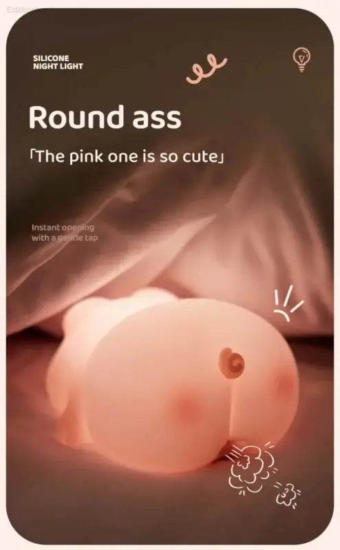 Cute Pink Piggy Night Light USB Rechargeable LED Lamp - Estalios