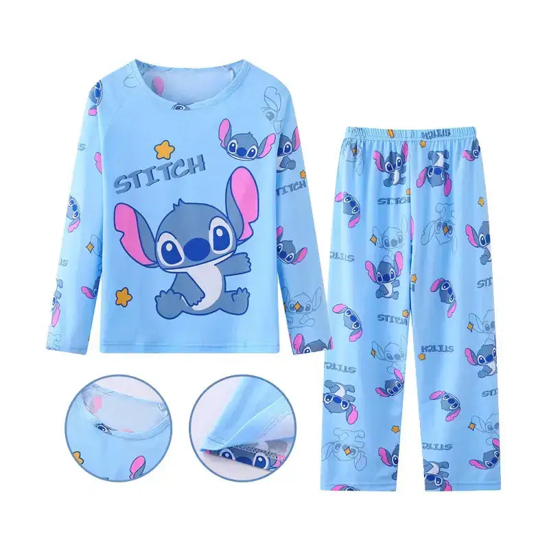 Blue Stitch-themed pajama set from Cute Stitch Cartoon Boy Clothing Sets for ultimate comfort