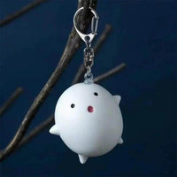 Hauntingly Cute White Ghost Keychain Trio for Whimsical Fun - Estalios