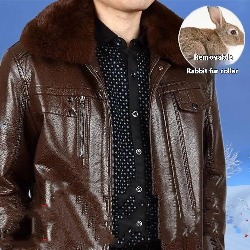 Winter Clothes Middle-aged Men’s Leather Jacket