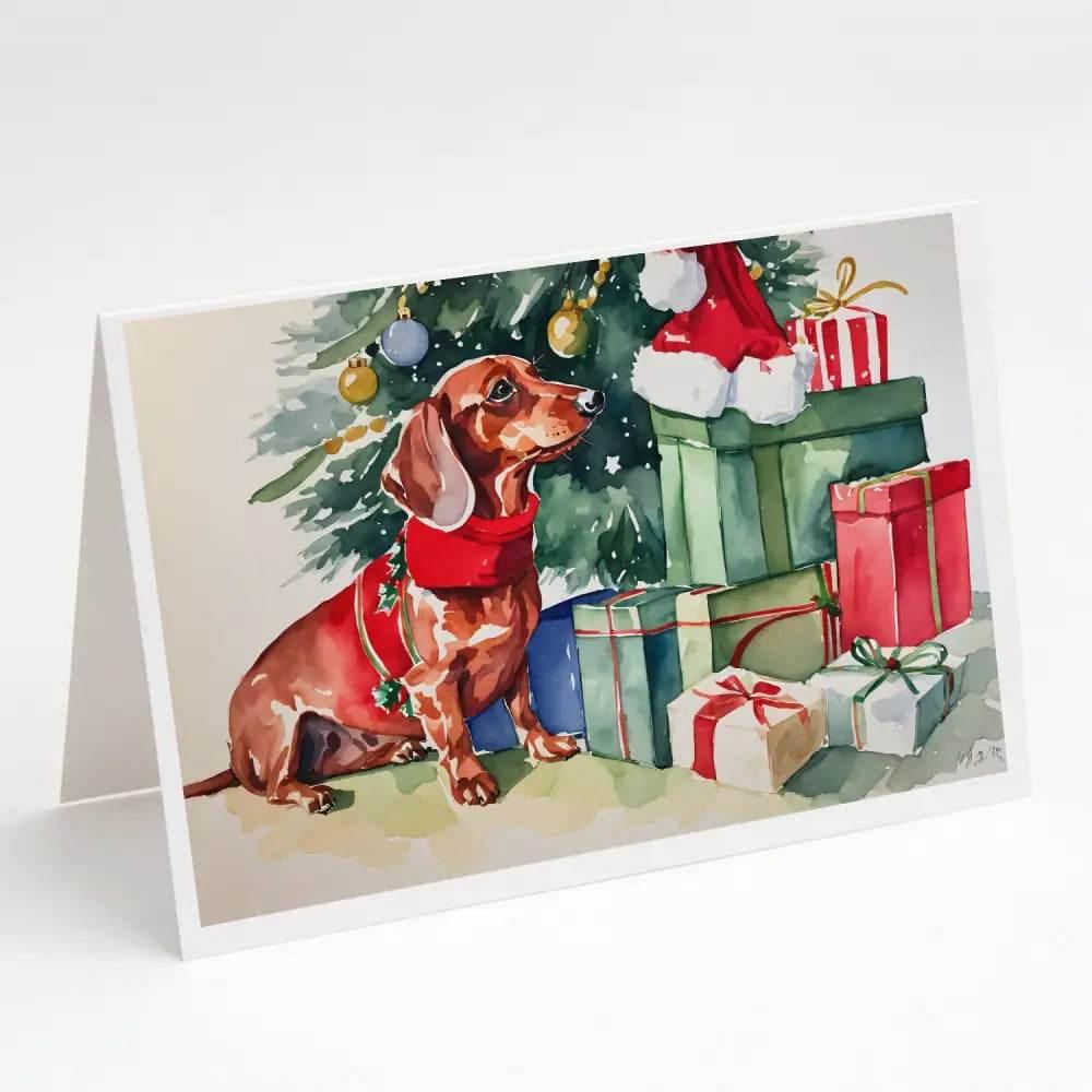 Dachshund Christmas Greeting Cards Pack of 8 for Personal Messages - Estalios