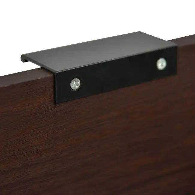 Stylish Dark Brown Wooden Tall End Table with Storage - Estalios