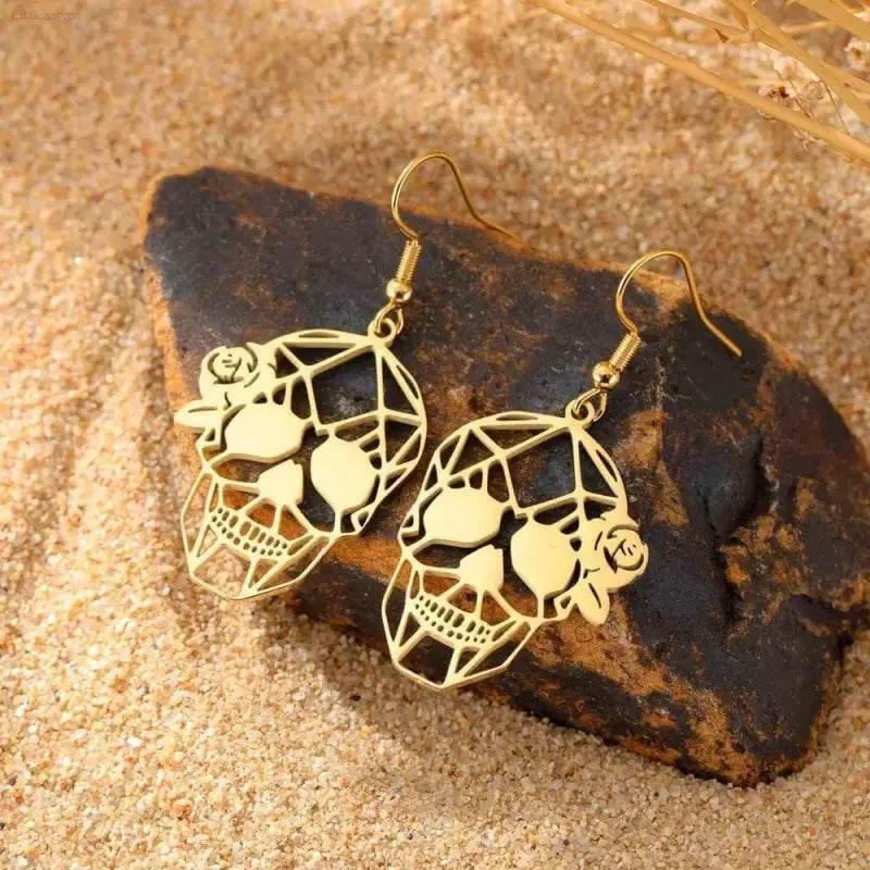 Dawapara Skull Earrings Gothic Dangle for Halloween Style - Estalios
